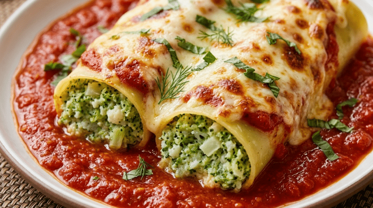 Cannelloni z brokułami i kalafiorem
