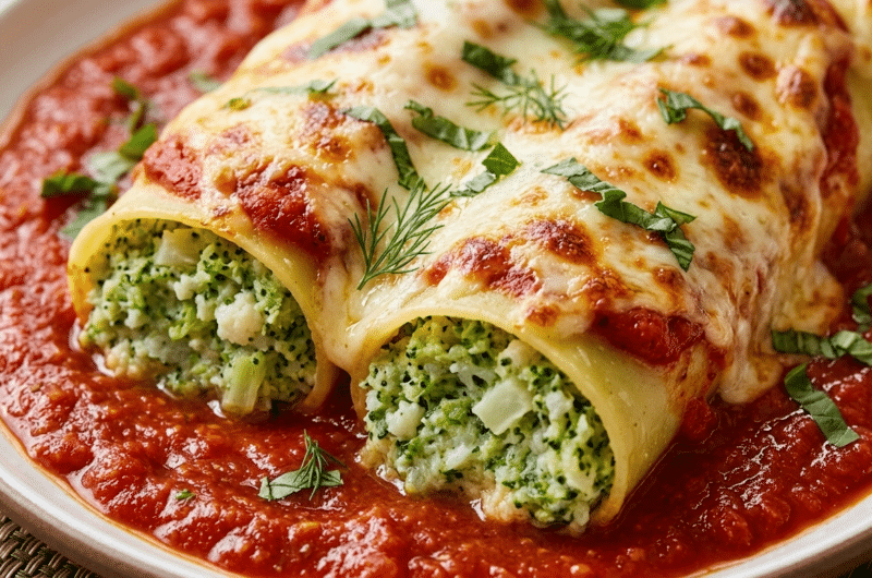 Cannelloni z brokułami i kalafiorem