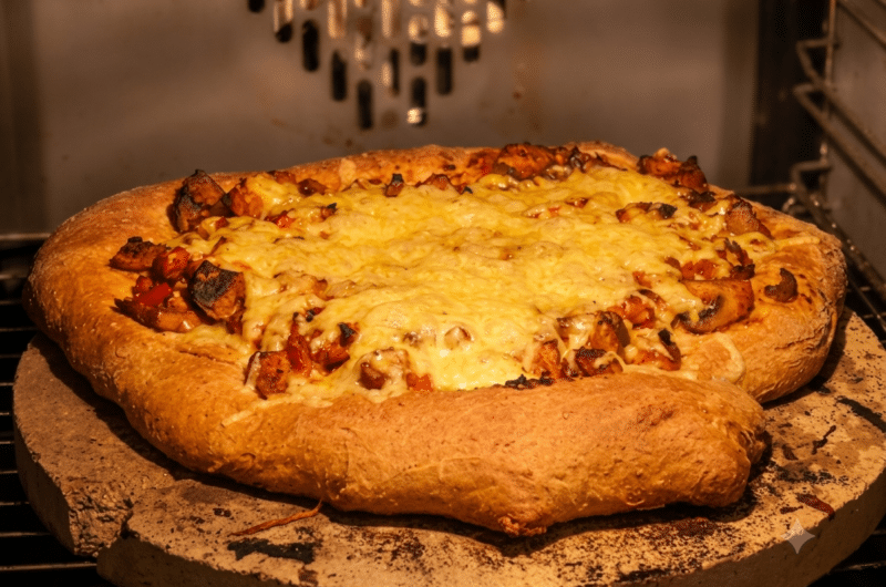 Pizza z potrawką z kurczaka