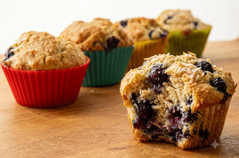 Muffiny kokosowe z borówkami amerykańskimi