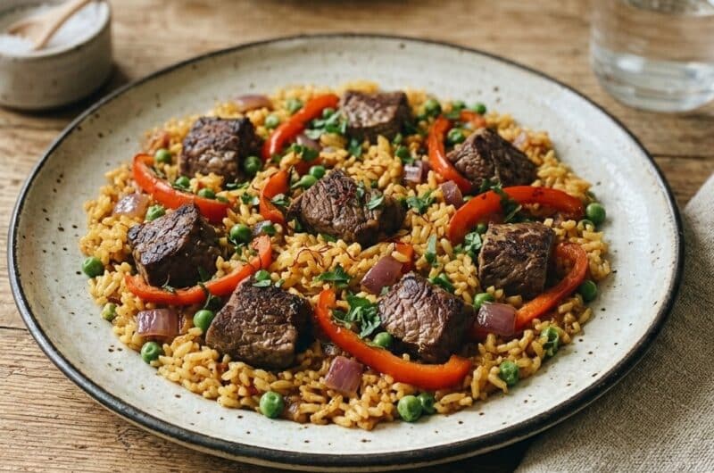 Paella z wołowiną