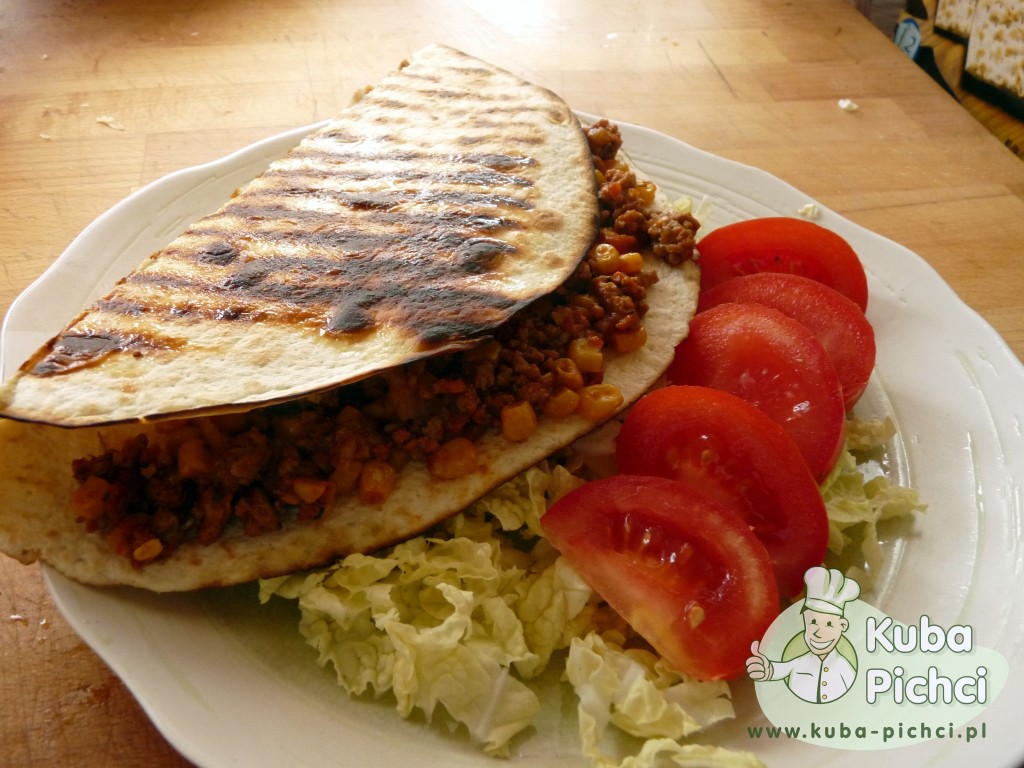 Grillowane quesadillas z mięsem mielonym